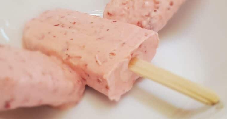 Keto Strawberry Cheesecake Popsicles