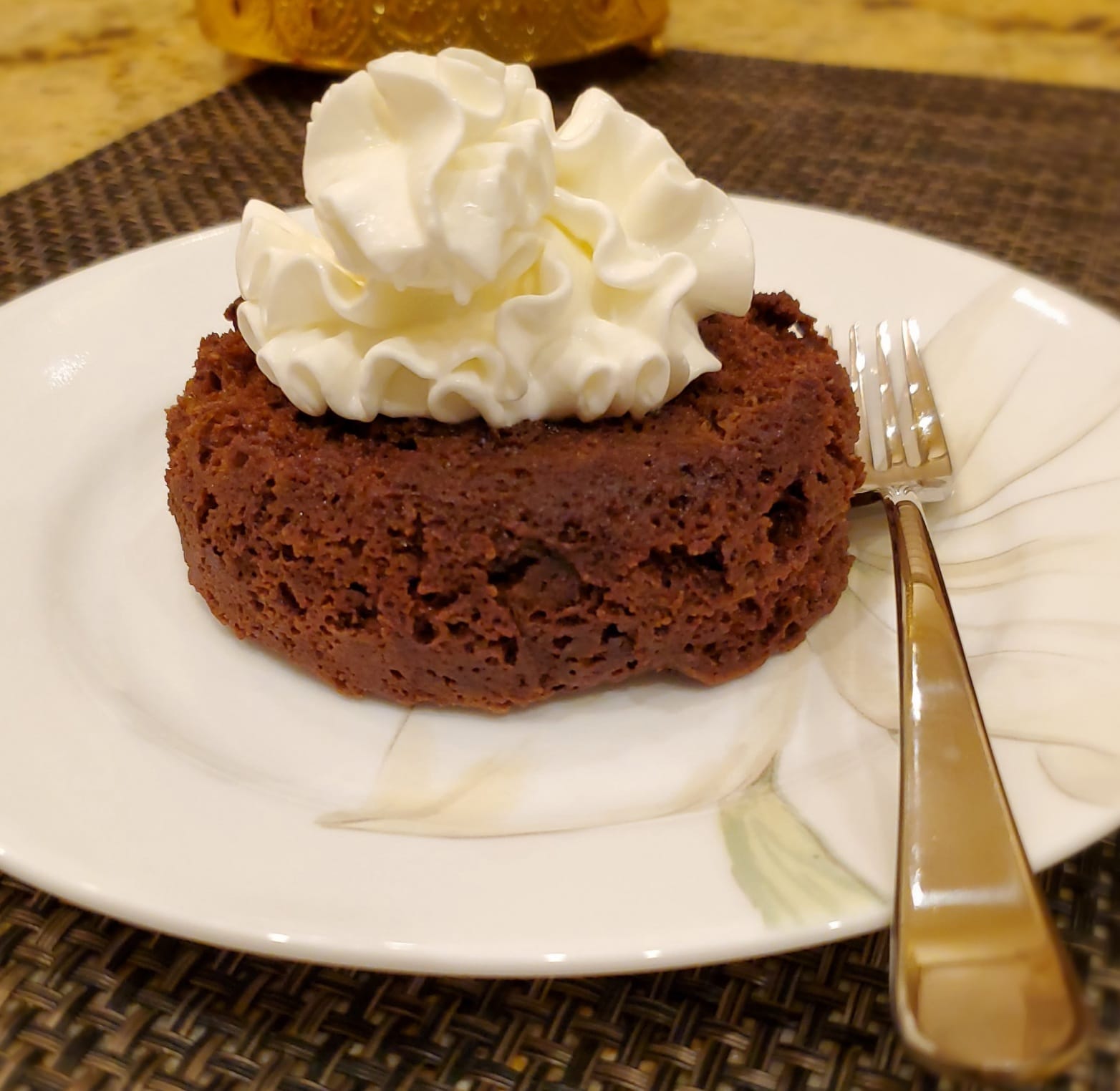 Keto Chocolate Mug Cake with Whip Cream