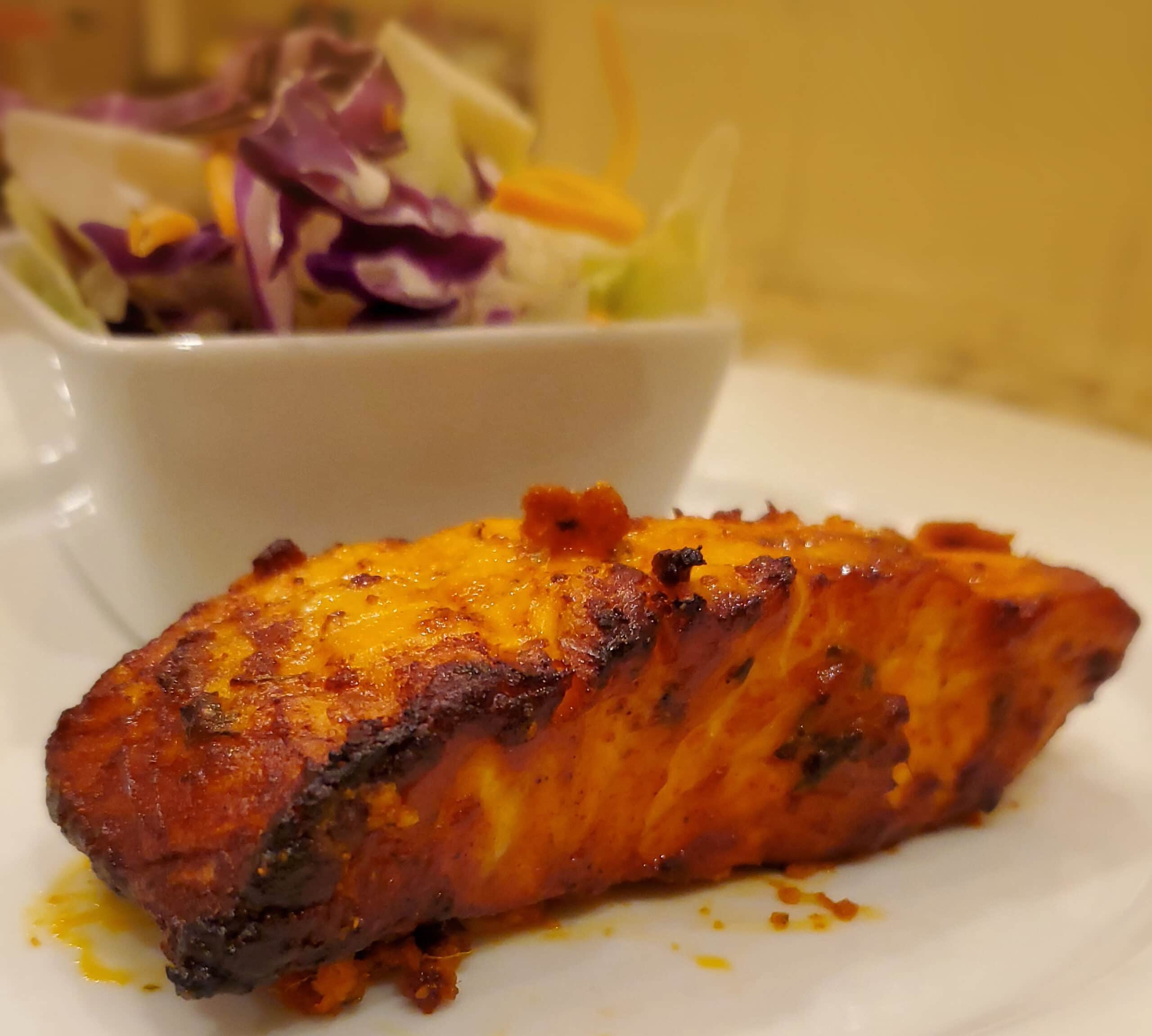 Tandoori Salmon Cooked in Air Fryer