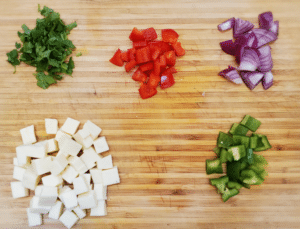 paneer and veg cubed