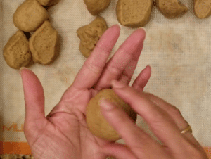 Roll bread dough with hand