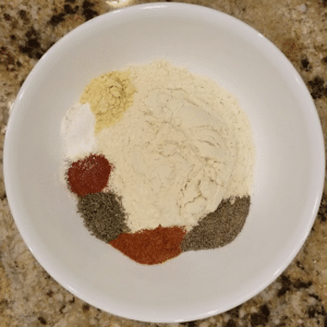Keto Chicken waffle Dry ingredients covering