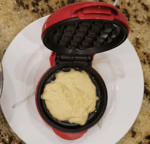 Batter on waffle maker