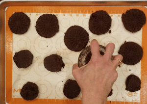 keto chocolate brownie cookie flatten