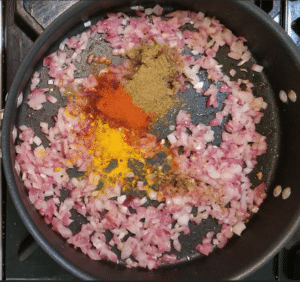 turmeric, garam masala chili powder